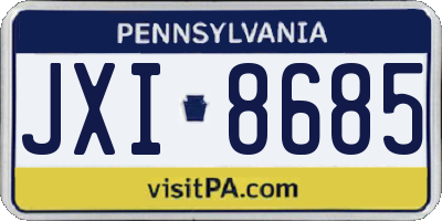 PA license plate JXI8685