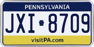 PA license plate JXI8709