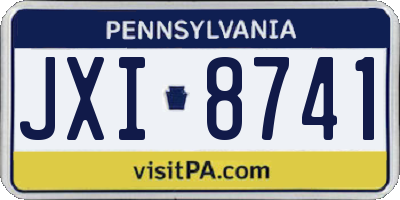 PA license plate JXI8741
