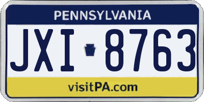 PA license plate JXI8763