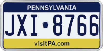 PA license plate JXI8766