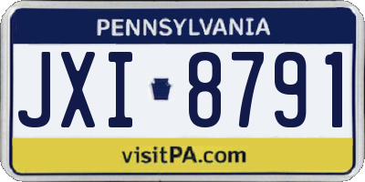 PA license plate JXI8791