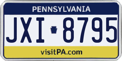 PA license plate JXI8795