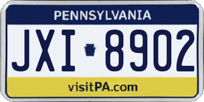 PA license plate JXI8902