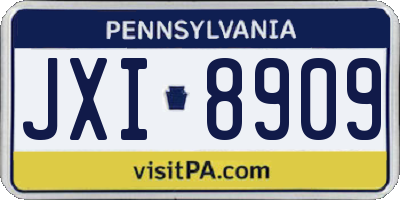 PA license plate JXI8909