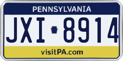 PA license plate JXI8914