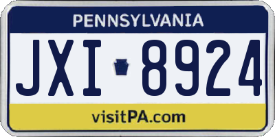 PA license plate JXI8924