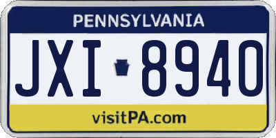 PA license plate JXI8940