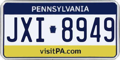 PA license plate JXI8949