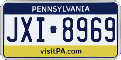PA license plate JXI8969