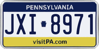 PA license plate JXI8971