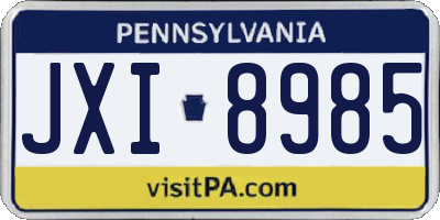 PA license plate JXI8985