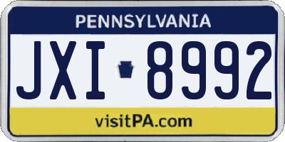 PA license plate JXI8992