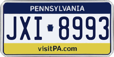 PA license plate JXI8993