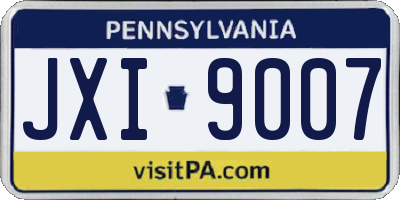 PA license plate JXI9007