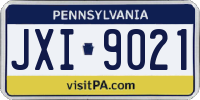 PA license plate JXI9021