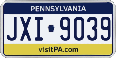 PA license plate JXI9039