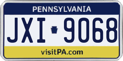 PA license plate JXI9068