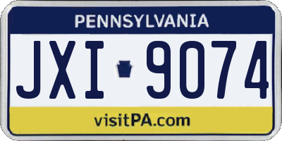 PA license plate JXI9074