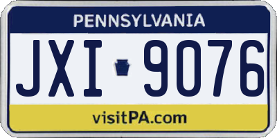 PA license plate JXI9076