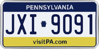 PA license plate JXI9091