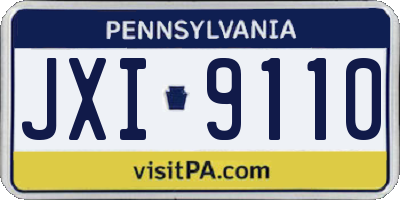 PA license plate JXI9110