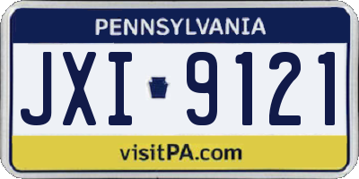 PA license plate JXI9121