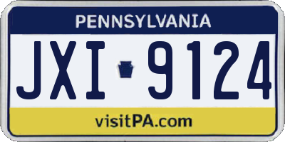 PA license plate JXI9124