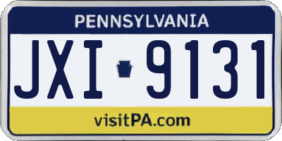 PA license plate JXI9131
