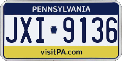 PA license plate JXI9136