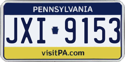 PA license plate JXI9153