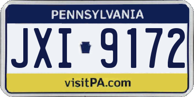 PA license plate JXI9172