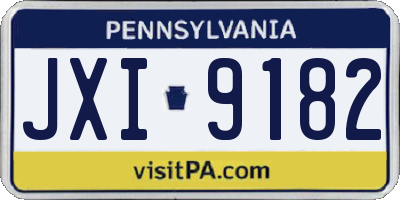 PA license plate JXI9182