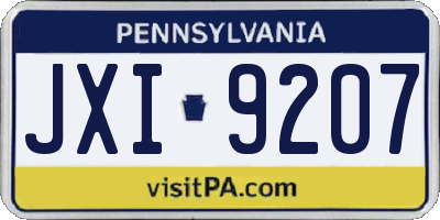 PA license plate JXI9207