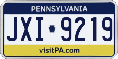 PA license plate JXI9219