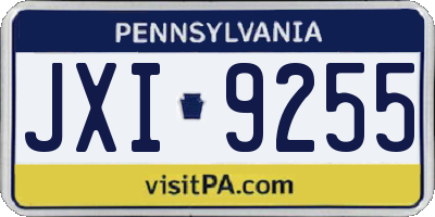 PA license plate JXI9255