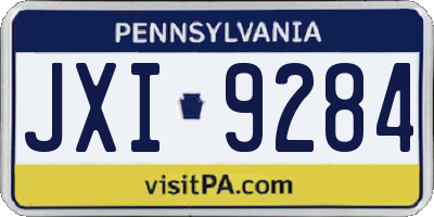 PA license plate JXI9284