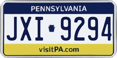 PA license plate JXI9294