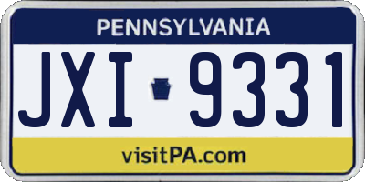 PA license plate JXI9331