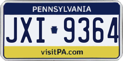 PA license plate JXI9364