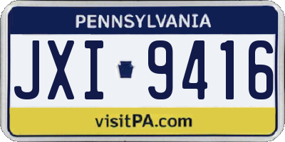 PA license plate JXI9416