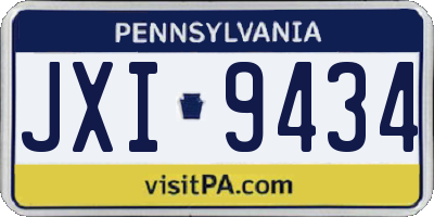 PA license plate JXI9434
