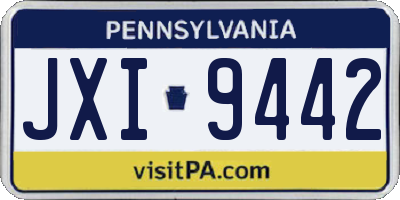 PA license plate JXI9442