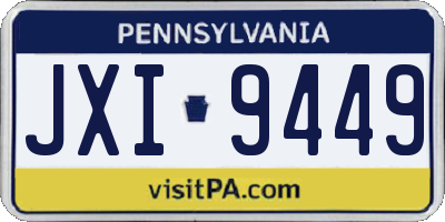 PA license plate JXI9449