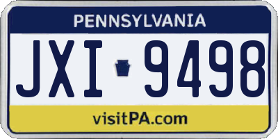 PA license plate JXI9498