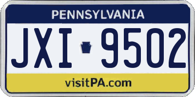 PA license plate JXI9502