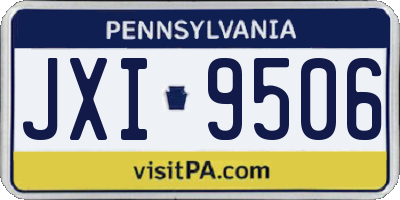 PA license plate JXI9506