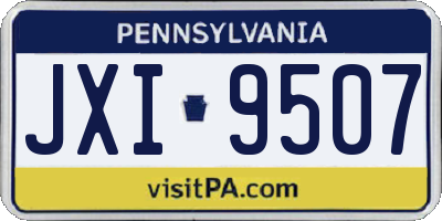 PA license plate JXI9507