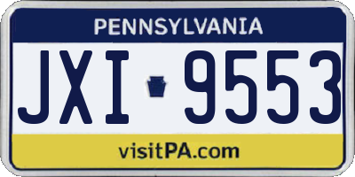 PA license plate JXI9553