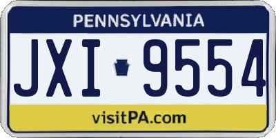 PA license plate JXI9554